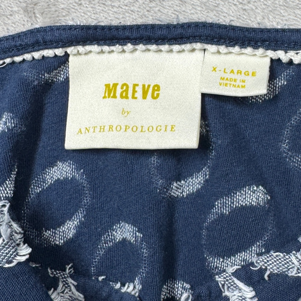 Anthropologie Maeve Lisanne Textured Polka Dot Navy Blue White Tunic Dress XL - Picture 15 of 16